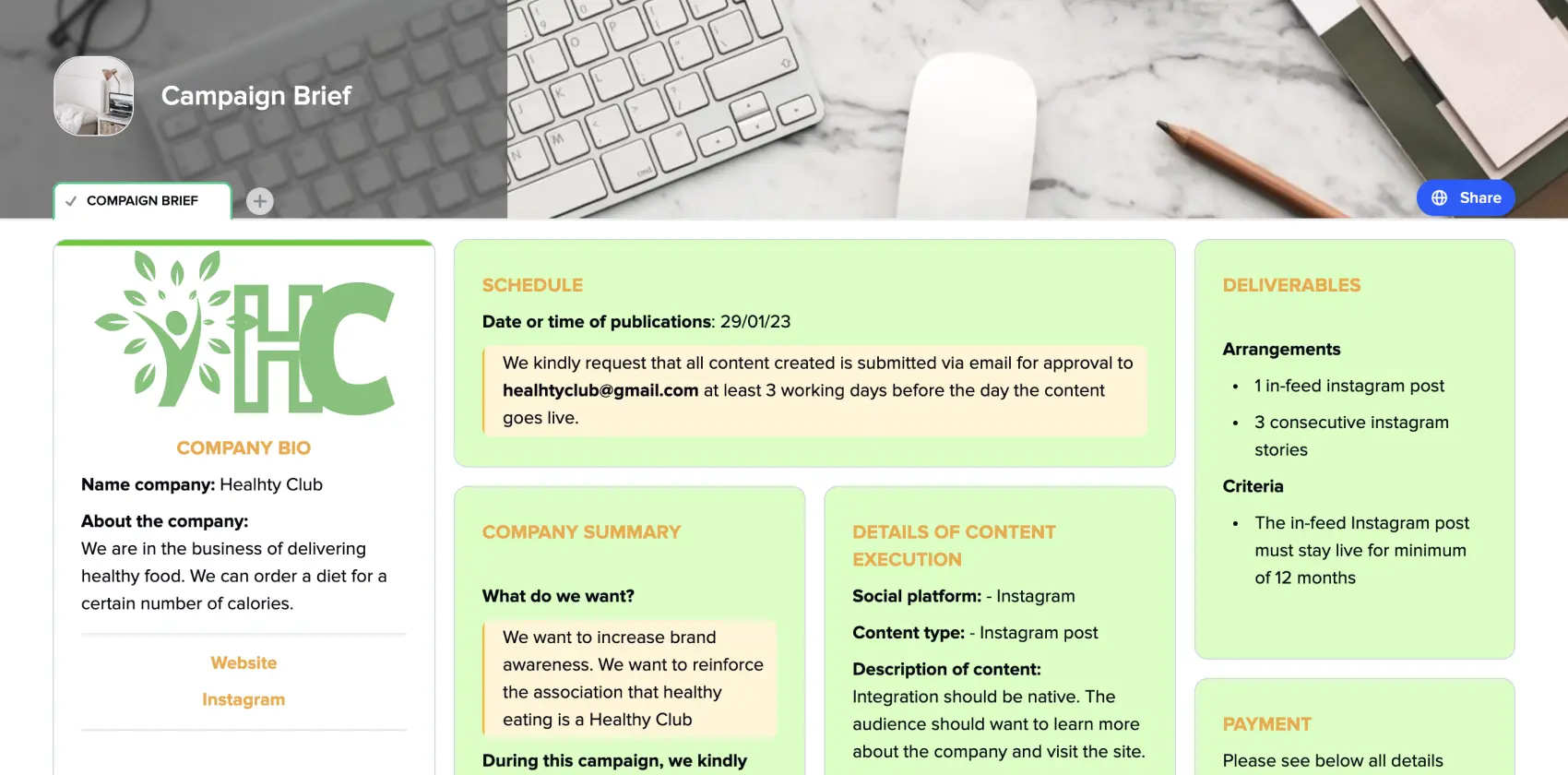📋🚀 Campaign Brief Template online for free xTiles